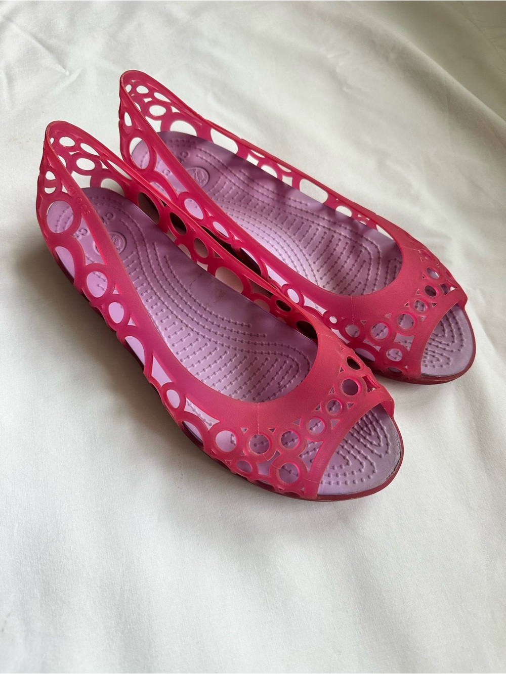 Croc Jellies Pink Open-Toe Casual Flats